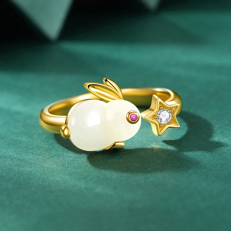Cute Rabbit Carrot  Gold Copper Open Rings Animal Simple Rings Ladies Girls Jewelry Gift Women Girls Bijoux Lovely Gifts