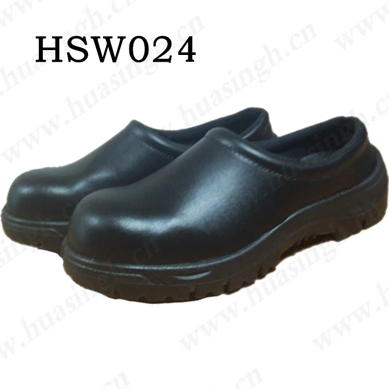CMH,restaurant Staff Oil Resistant Black slippers with air Hole Anti-puncture PU/PU Outsole Safety Sandals HSW006