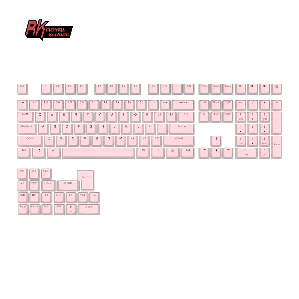 Overseas warehouse Royal Kludge mechanical keyboard keycaps oem dye custom keycaps thicken pbt blank doubleshot pudding keycaps