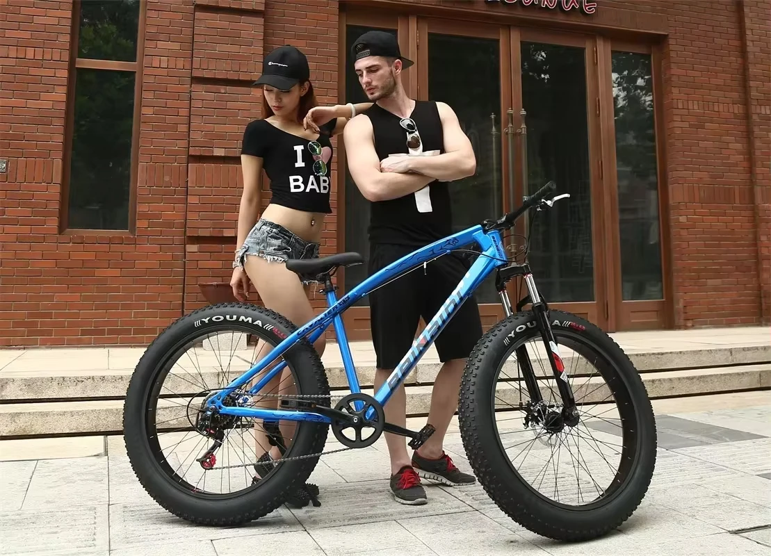 26 Inch Fat Bike 4.0 Fat Tire Bicycle Children Beach Snow Bike 7/21/24/27 Speed Mountain Bicycle for Kid Steel Moutain Bike