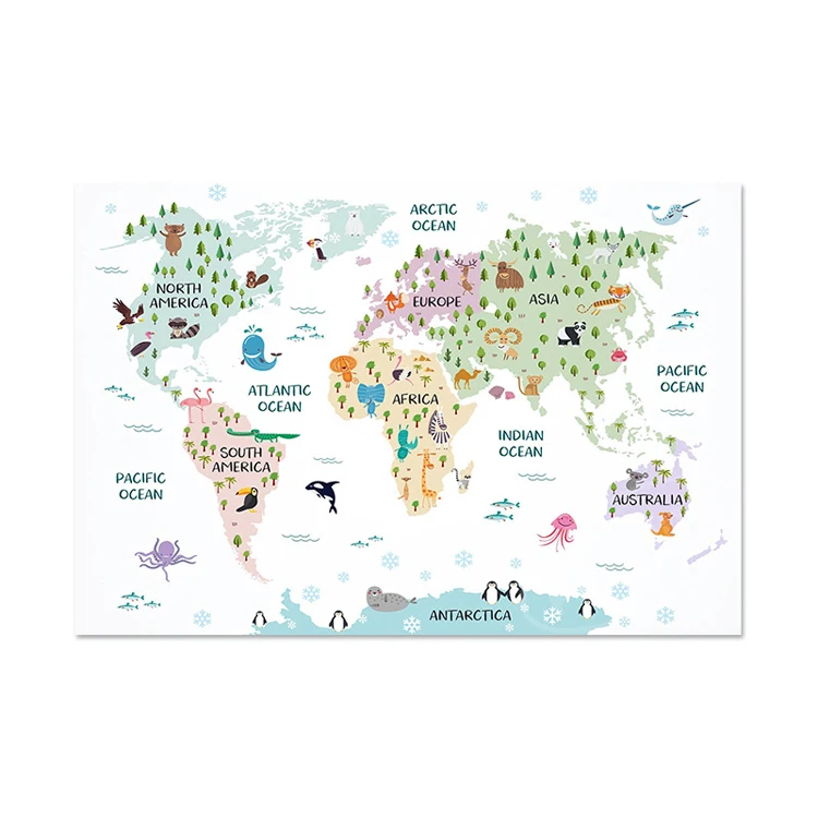 Custom City Map Poster Printing Wall Art Decoration World Map Poster