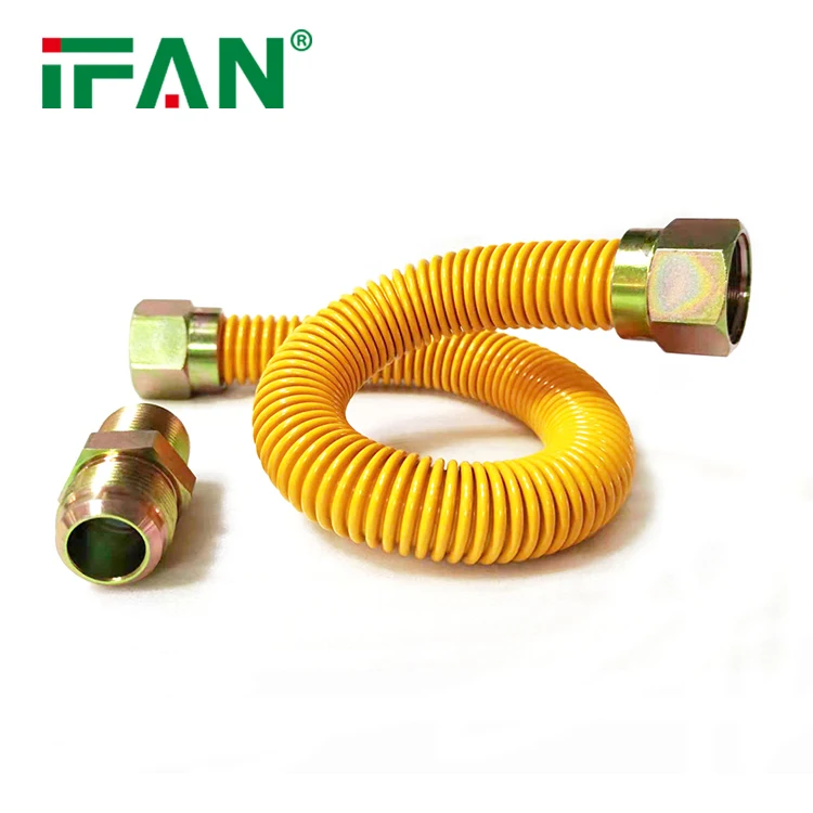 IFAN 1/2 Inch Stainless Steel 304 Flexible Braided Hose with Extended Wire Braided Pipe/ Tube/ Hose Flexible Metal Hose Gas Pipe