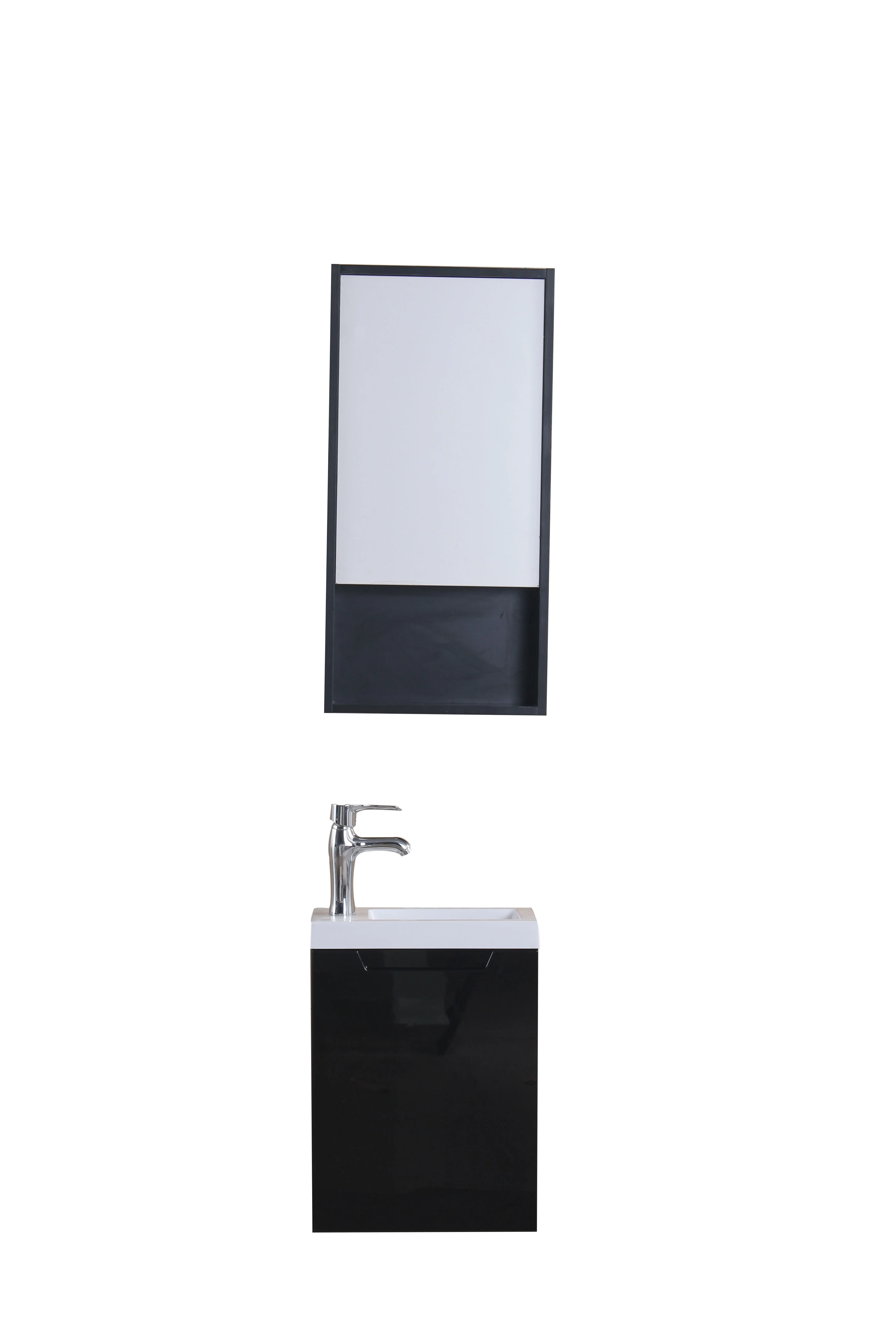 
Small apartments PVC bathroom cabinet black lacquer waterproof bathroom vanity units 