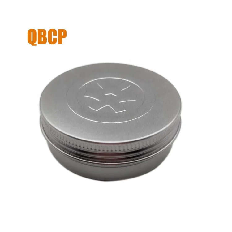 custom logo embossed round screw lid 30 g aluminum tin box