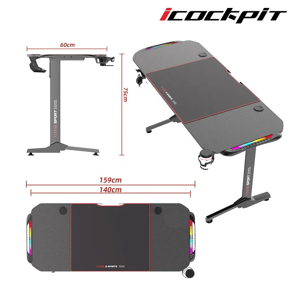  Новый и современный геймерский стол icquiпита с логотипом на заказ недорогой игровой Эргономичный