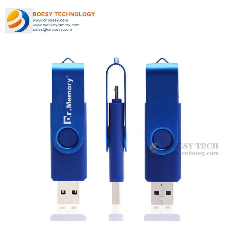 Шэньчжэнь производитель оптовая продажа логотип OEM металлический шарнирный usb флеш-накопитель с otg для мобильного телефона и компьютера
