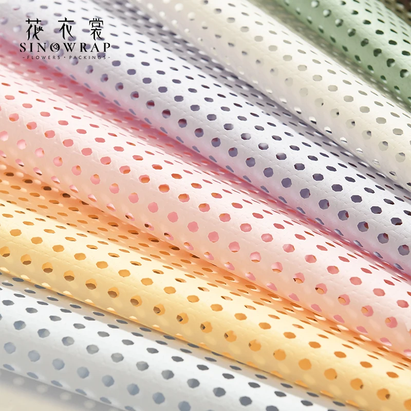 COLOR New Floral Wrapping Paper 39*53CM Circular Hollow Retro Solid Color Tissue Paper Florist Supplies Factory Directly Sale