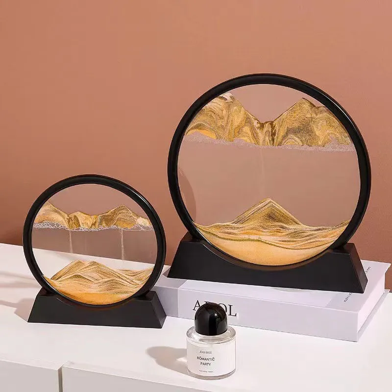 Desktop Decoration 3d Deep Sea Colorful Moving Sand Frame Flowing Sand Art Quicksand Painting