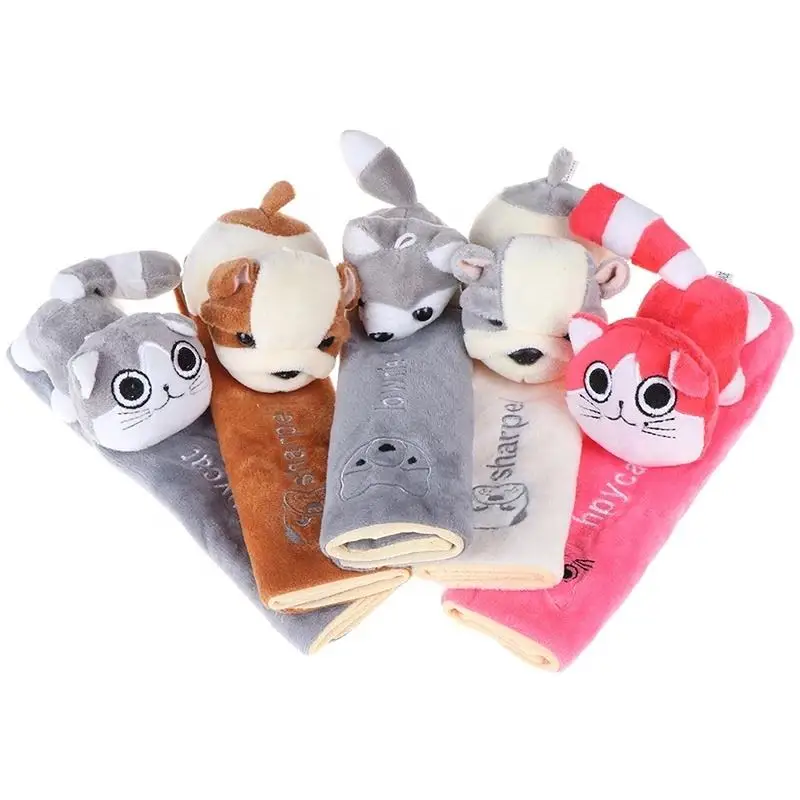 new Cute Cartoon Animal Ornaments Shoulder Cover Car Seat Safety Belt Protector Pad for Children and driver