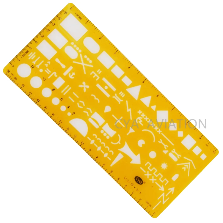 CYA nato 8356 ruler plastic map marking template stencil for outdoor training & map reading