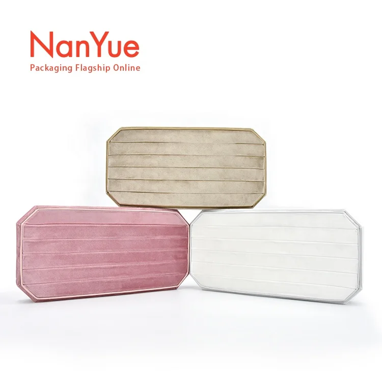 Wholesale velvet jewelry ring tray display box ring tray jewelry tray