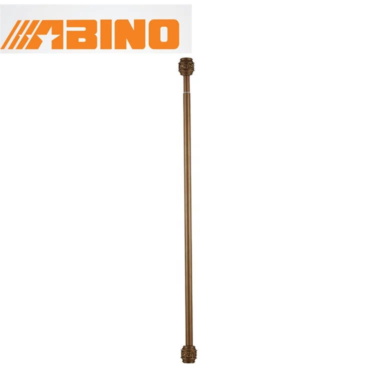 
High quality ancient brush grain I shaped flexible shower curtain rod self supporting 