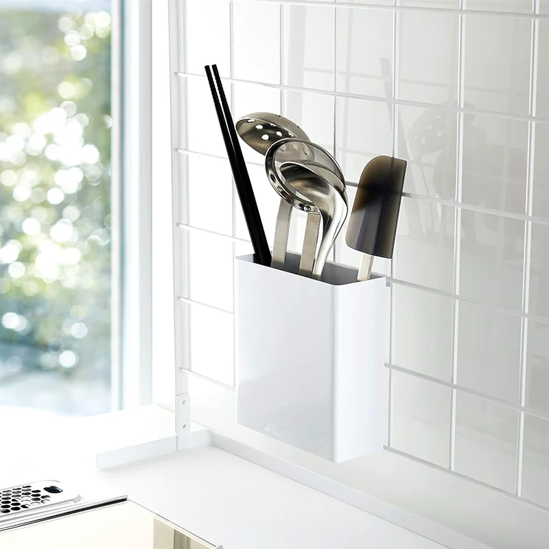 ZX wholesale household plastics Wall Mount tableware Storage boxs kitchen black white cutlery rack Chopsticks organize holder