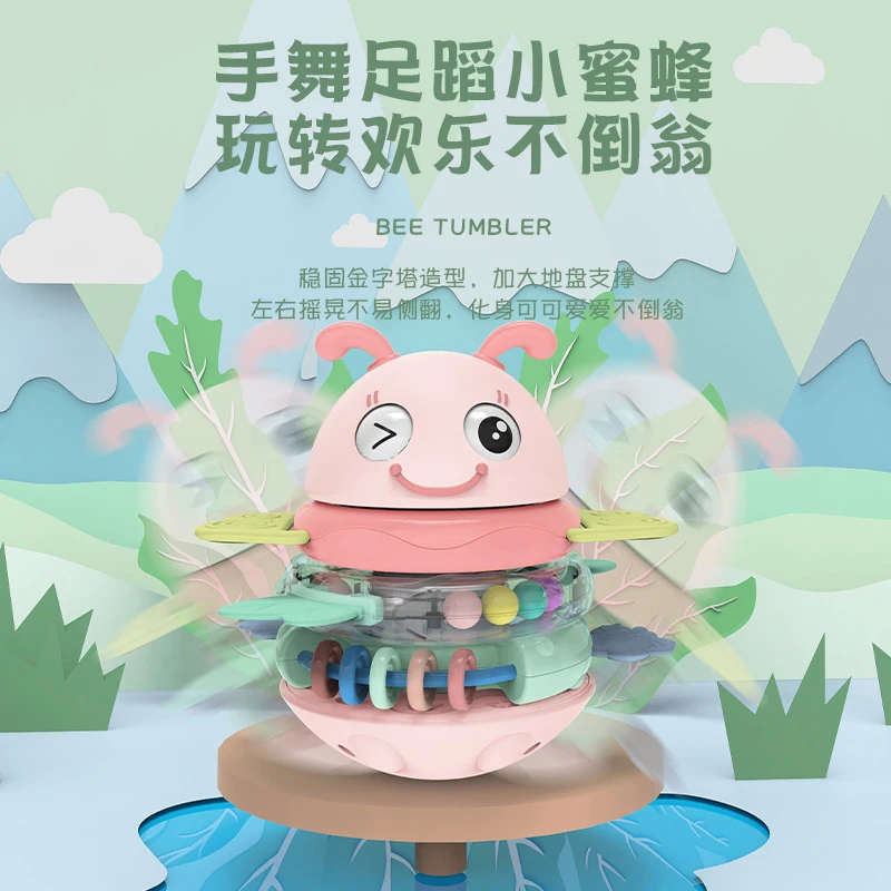 Children electronic music tumbler toy five layer stacked kids toy baby gum toy customizable packaging