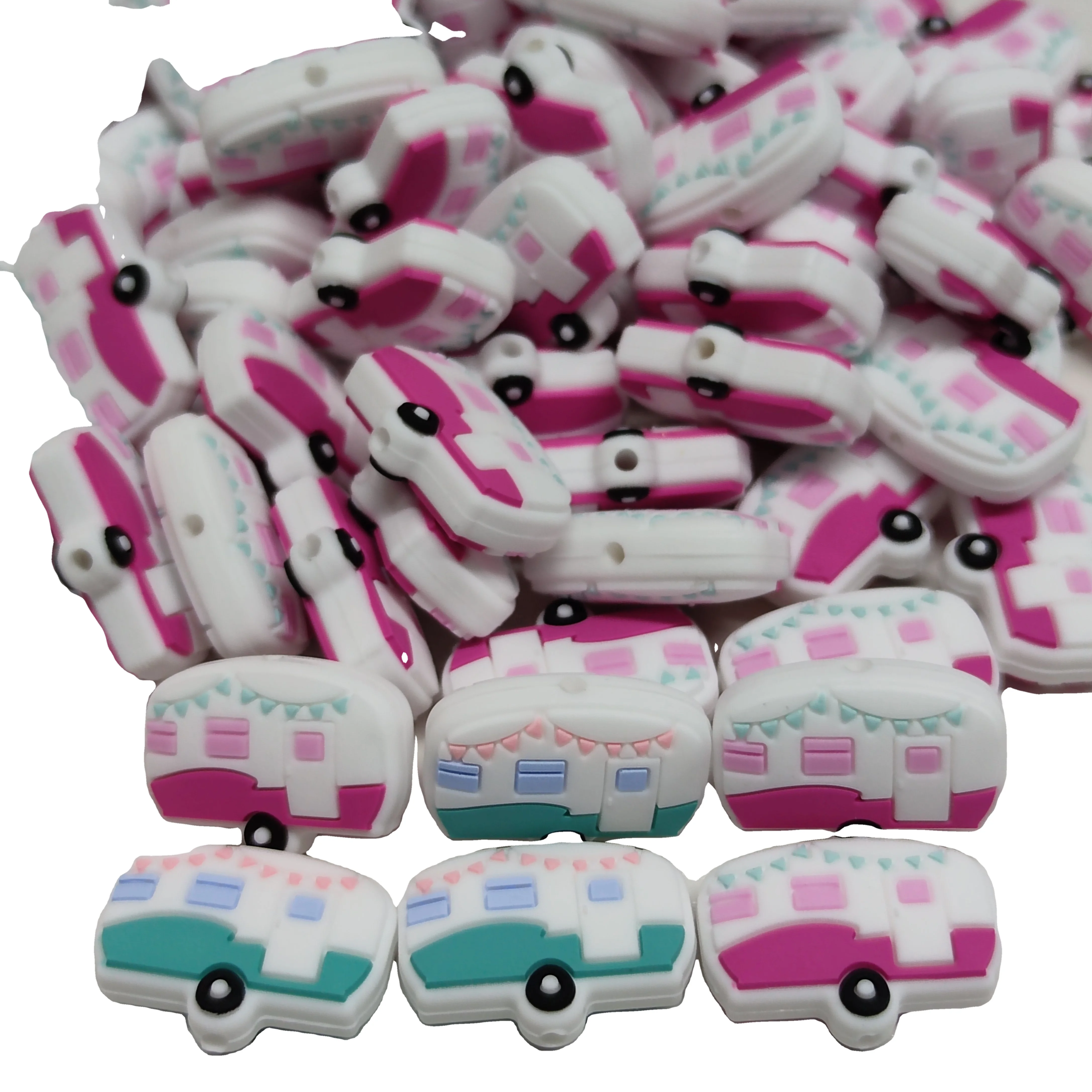 Focal Beads Purse Beach Cube Alphabet Flower Focal Beads Cow Bowknot Nurse Camper Flamingo Soft Round Focal Beads for Pen