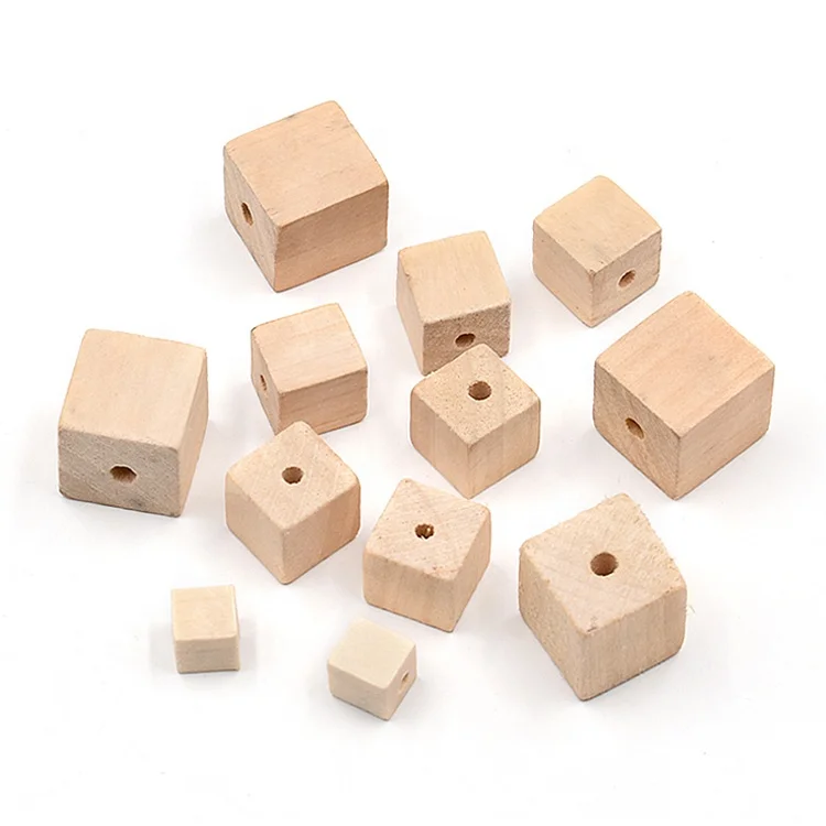 DIY accessories natural color flat heart shape beech wood bead wooden loose spacer teething beads