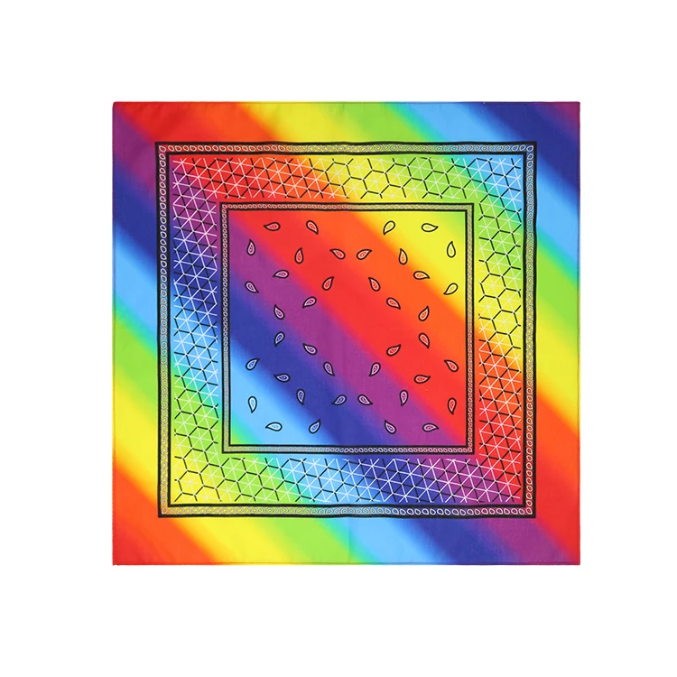Custom 100%  cotton bandanas luxury soft cotton bandana recycled cotton bandana