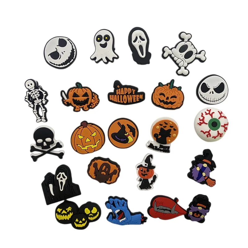 Halloween New Hole Shoes Flower Buckle Garden PVC Software Detachable DIY Accessories 1