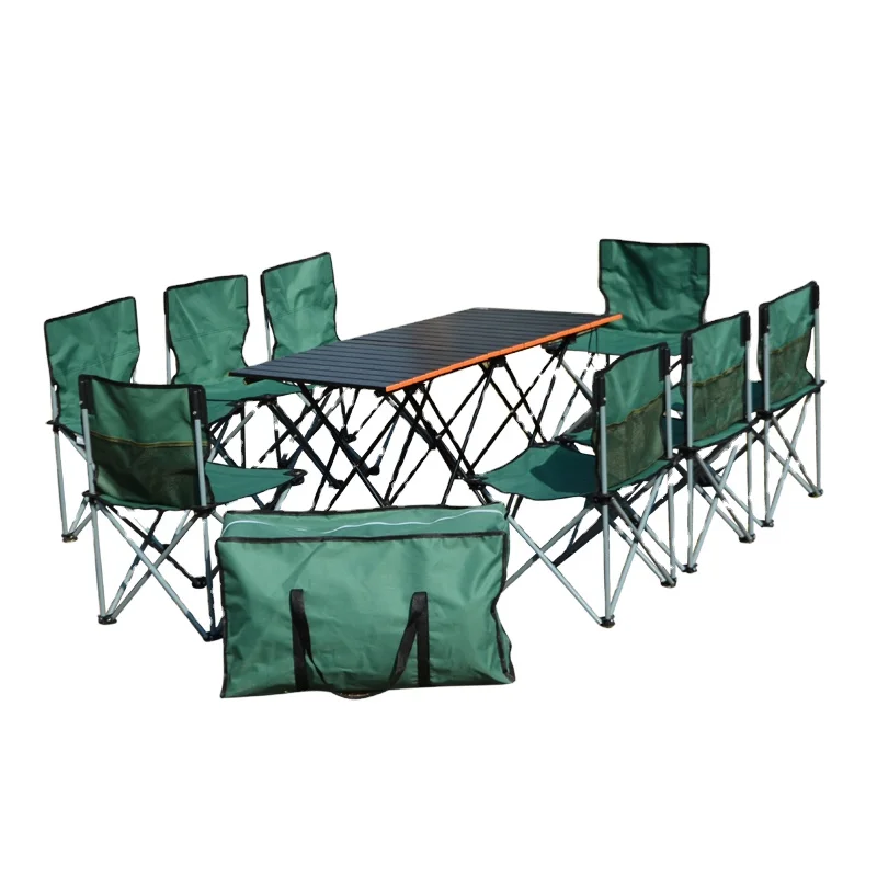 TWROAD Family 8 Extra Large Outdoor Folding Table Chair Camping Beach BBQ Comfortable Oxford Cloth Aluminum Alloy Table chair