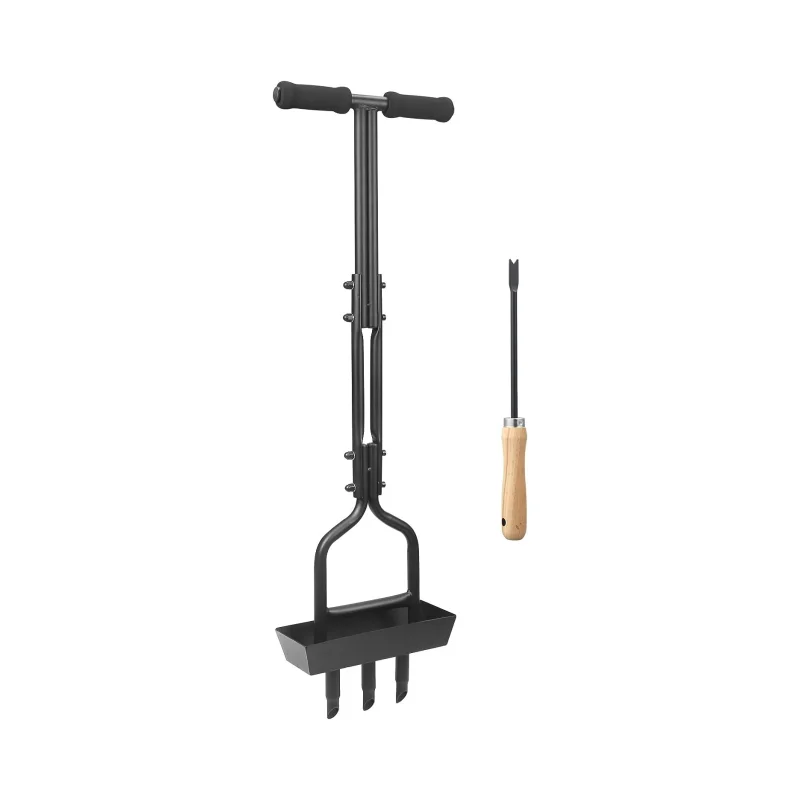 Lawn Aerator Coring Tool with Soil Core Storage Tray Manual Core Aerator for Garden Yard Care
