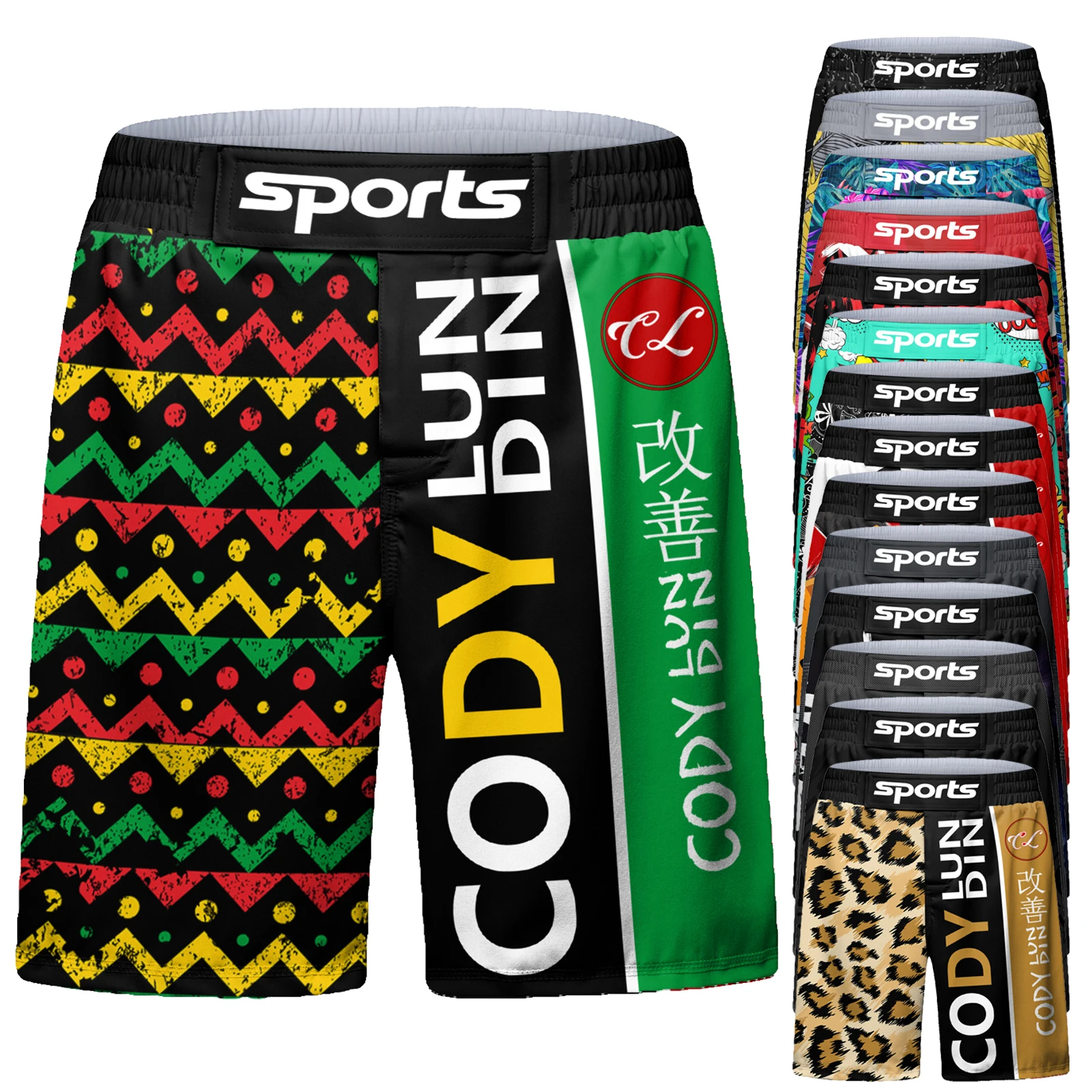 Custom sublimation print bjj jiu jitsu grappling shorts gym clothes mens mma shorts