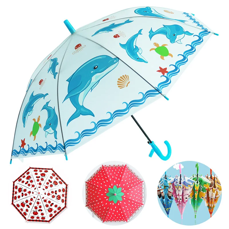 sombrillas  manufacturer windproof safety Children Umbrella for Girls custom transparent umbrellas
