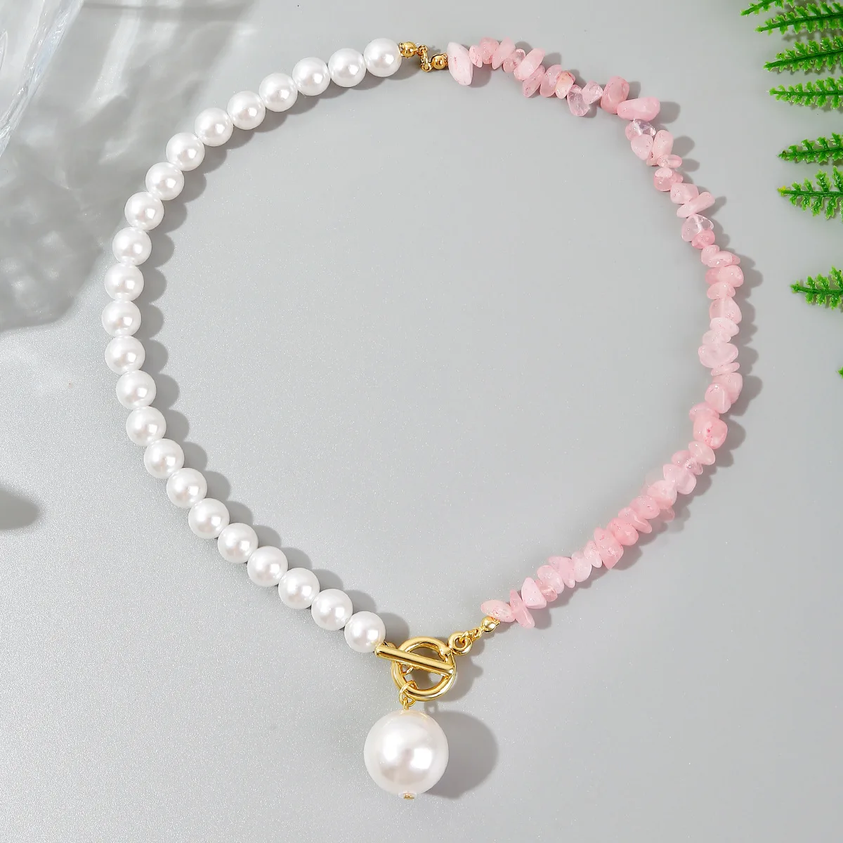 Multilayer Colorful Irregular Stone Necklace Handmade Pearl Beaded Necklace for Women Jewelry