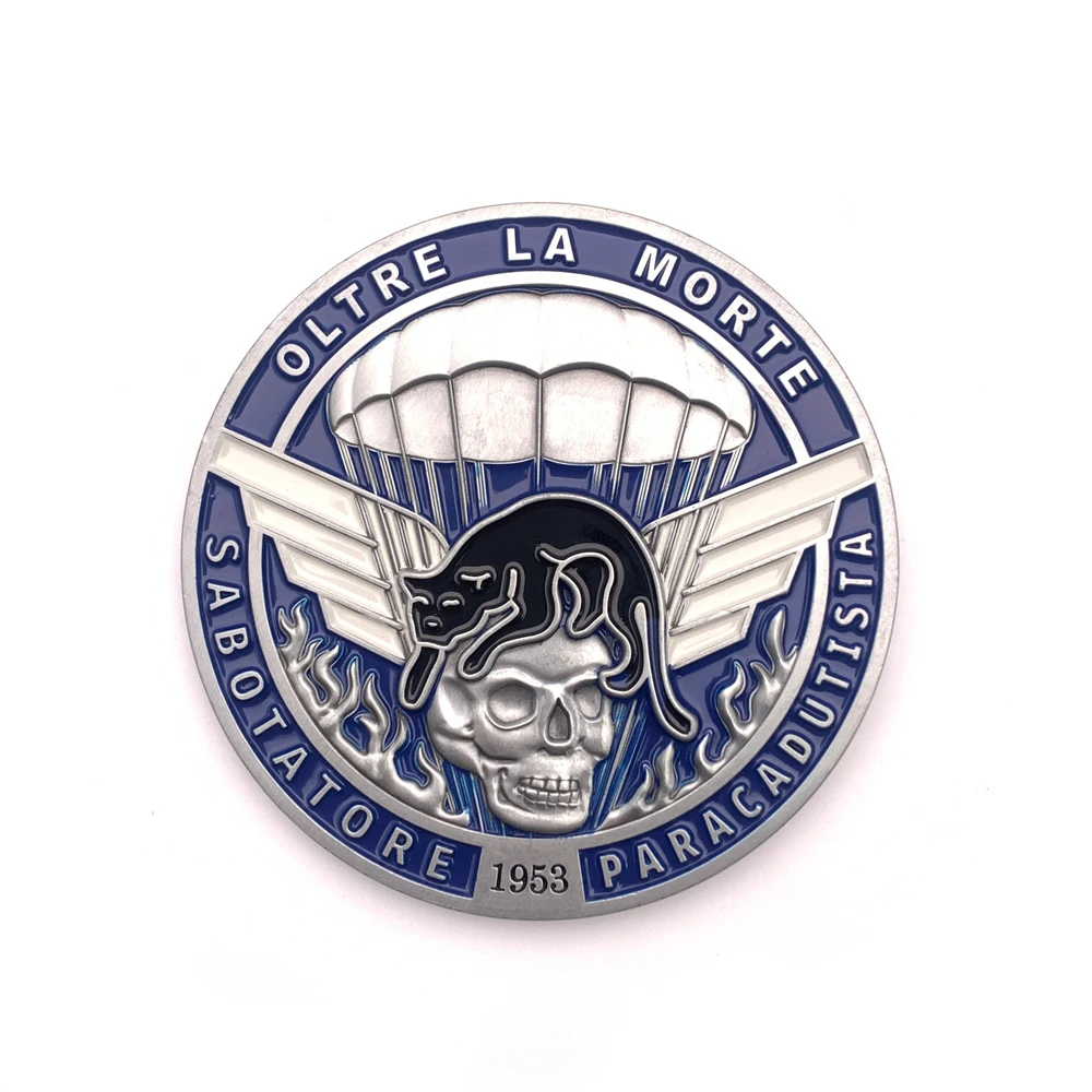 Wholesale Hot Style Soft Hard Enamel Coins Oltre La Morte Custom Challenge Coin