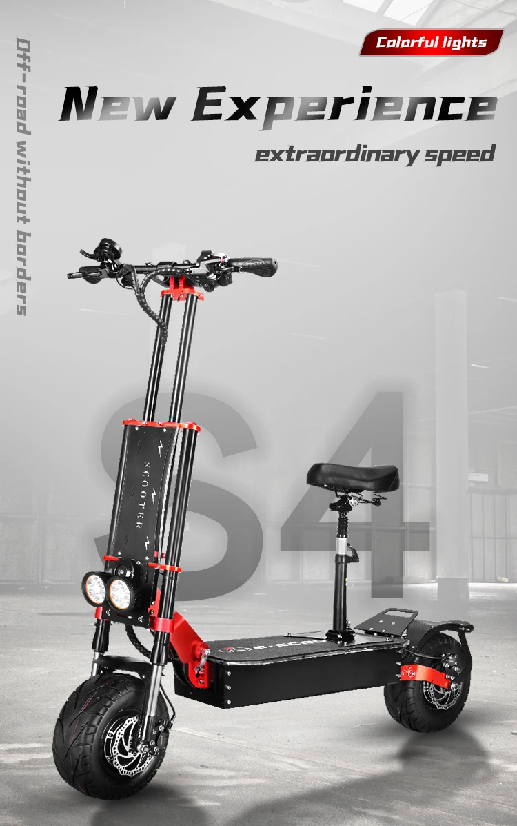 Heavy long run large 13inch dual motor 64v 8000W electric off road electric scooter adult