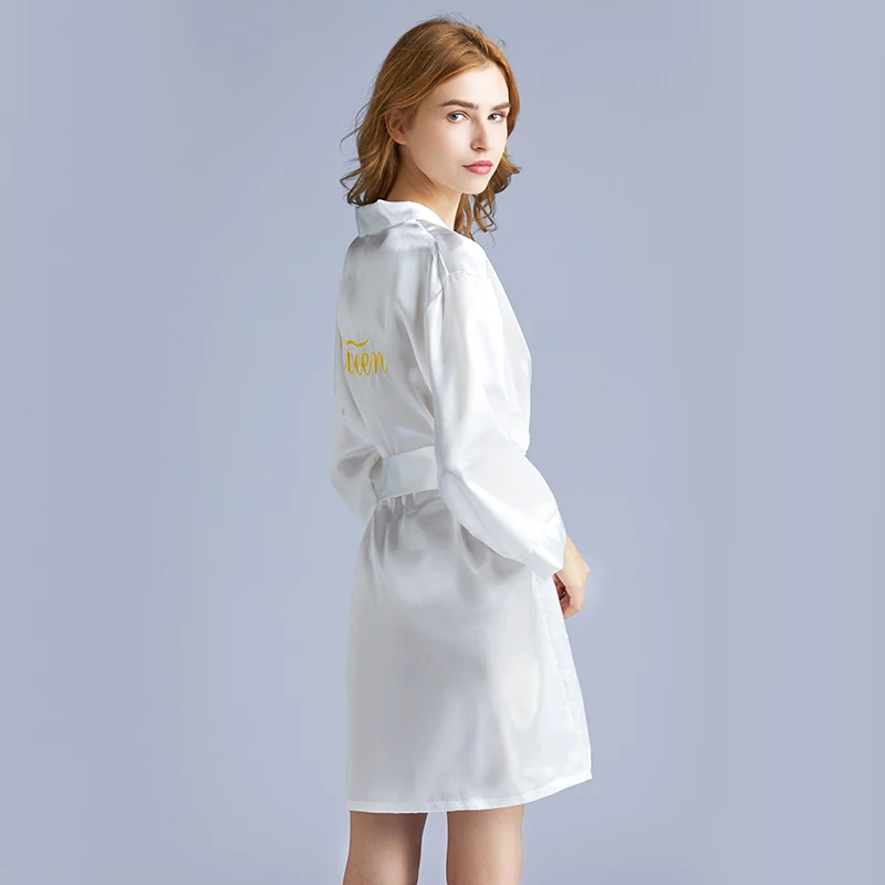 Wholesale Embroidery Bride Robe Satin Silk Bridesmaid Luxury Robe For Wedding Party