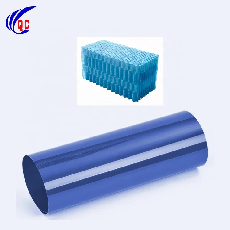 Black Color PVC Thermofoil Film Plastic Rigid PVC Film Sheet Blue Laminate Film Roll For Cooling Tower