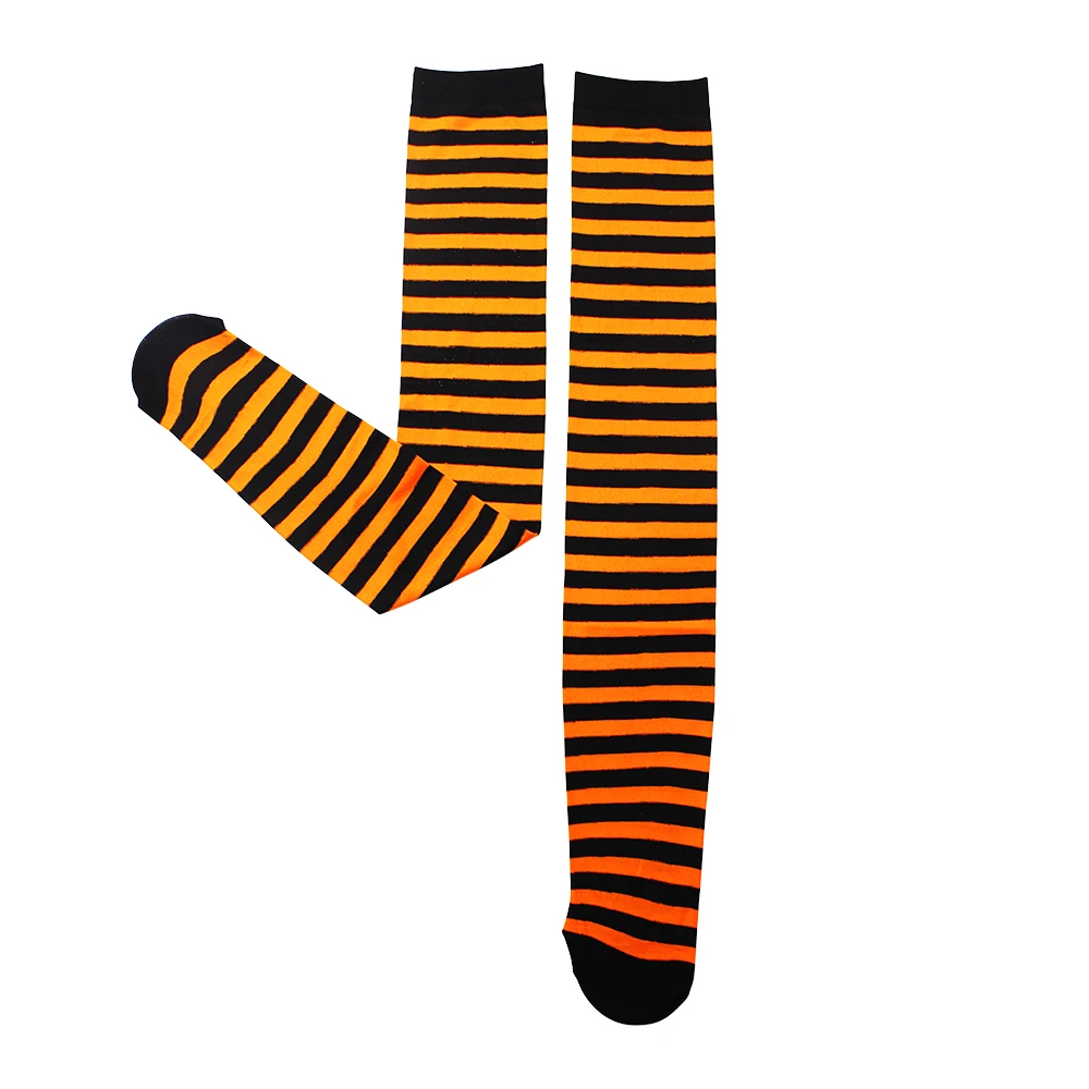 Необычный дизайн мода Радуга цветные полоски девушка чулки