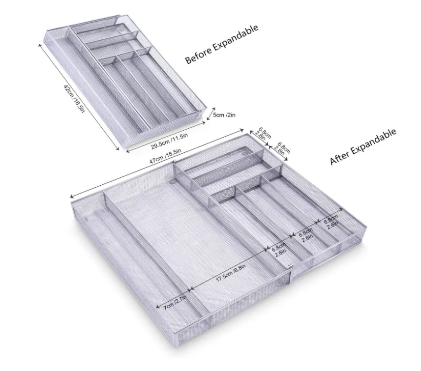 Metal Desk Organizer Stationery Tray Desk Stationery Drawer Organizer for Neatly Containing Pens Paper Clips Scissors Note Pads