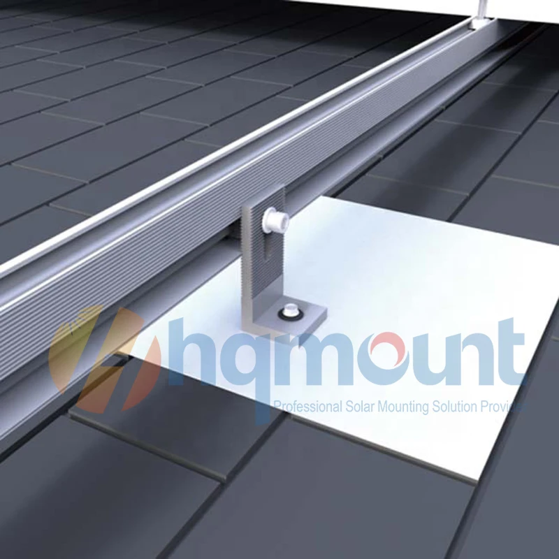 Крепление HQ Асфальтовая солнечная черепица пластина вспышка L-образные ножки мигающий крючок крыша Солнечная кровельная установка комплект для мигания L-образных