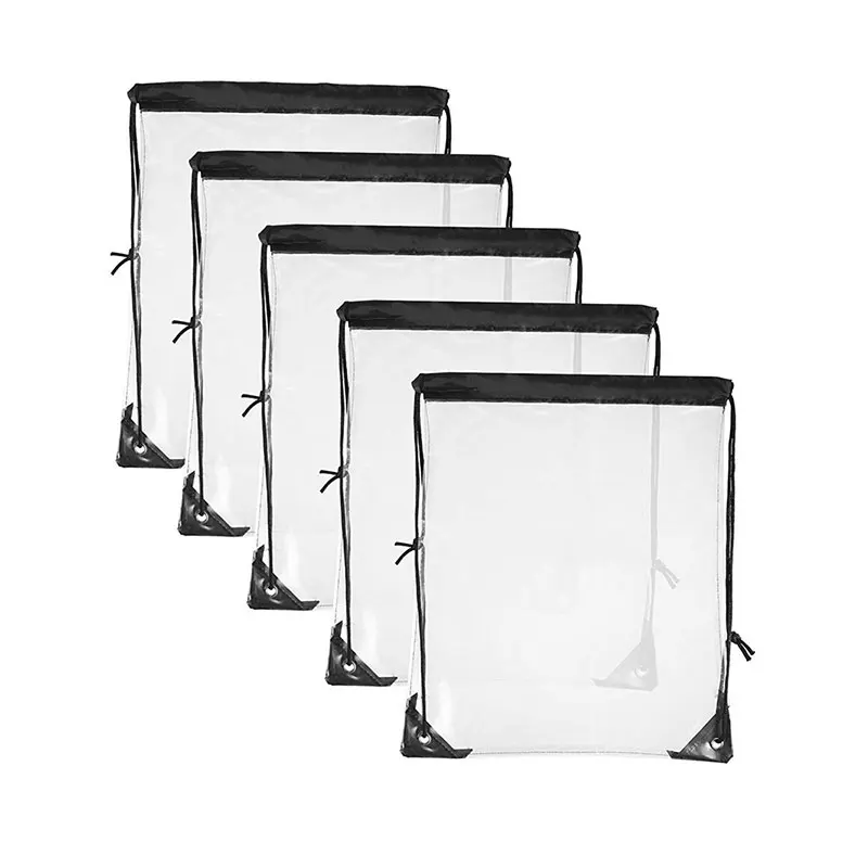 Wholesale Sports Storage Dirty Clothes Clear Drawstring Bags Travel Storage Waterproof Gym Beach Bag Pvc Drawstring Bag