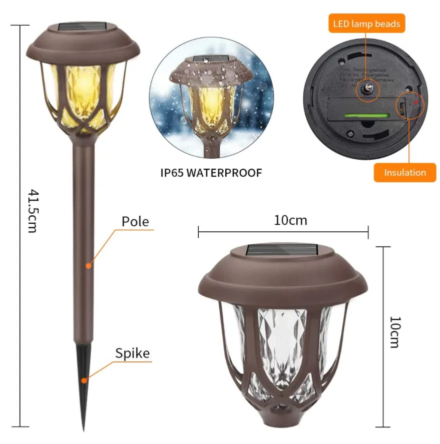 Amazon Warm Color Outdoor LED Square Mini Garden Solar Lawn Light