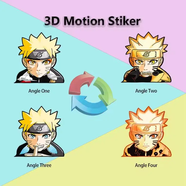 1200 дизайны японские аниме персонажи водонепроницаемые Мультяшные меняющиеся переворачивания наклейки 3D линзовидные аниме-наклейки на автомобиль