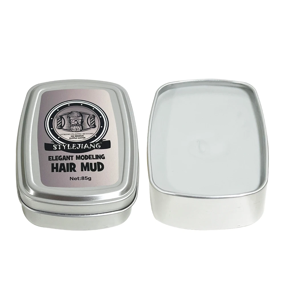 85g Men Styling Hair clay OEM Private Label Matte Mud Strong hold edge control Square packaging box Hair Clay for Men
