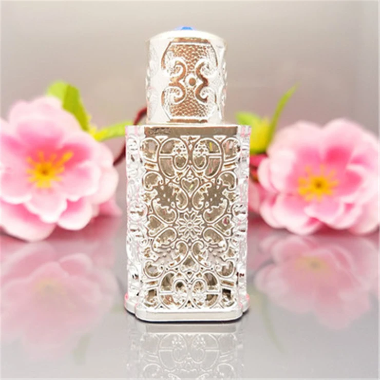 3ml Empty Refillable Bahrain Style Enameled Metal And Glass Perfume Bottle