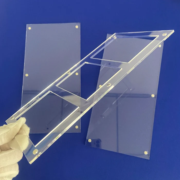 Customize Acrylic Card Display Stand Magnetic Clear Acrylic Triple Cards Display Frame Case