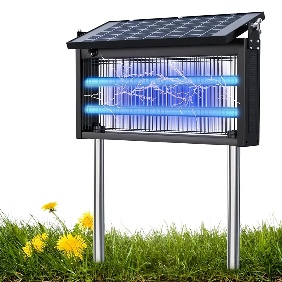 Простая установка IP65 10W 20W Bug Zapper уличные солнечные электрические противомоскитные убийцы для сада