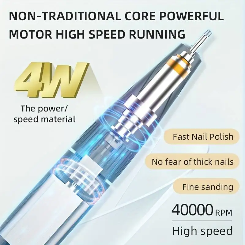 40000RPM Electric Nail Drill Machine For Manicure Professional Nail Lathe With HD LCD Display Nail Salon Tool