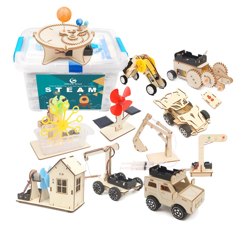 2022 steam stem physics kids latest diy science & engineering stem learning wood wooden educational toys for children