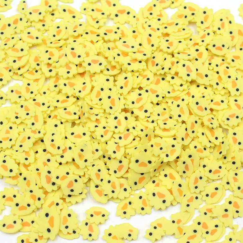 Yellow Cute Duck Suitable for Nail Art Painting Soft Pottery Polymer Clay Jewelry Ornaments