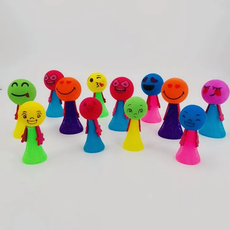 
Creative and novel plastic cute cartoon bounce elf expression doll 