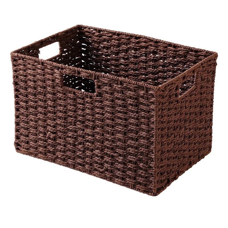 Rattan Basket Stackable Multipurpose Natural Organizer Bins Desktop Snacks Beige Or Brown Storage Basket