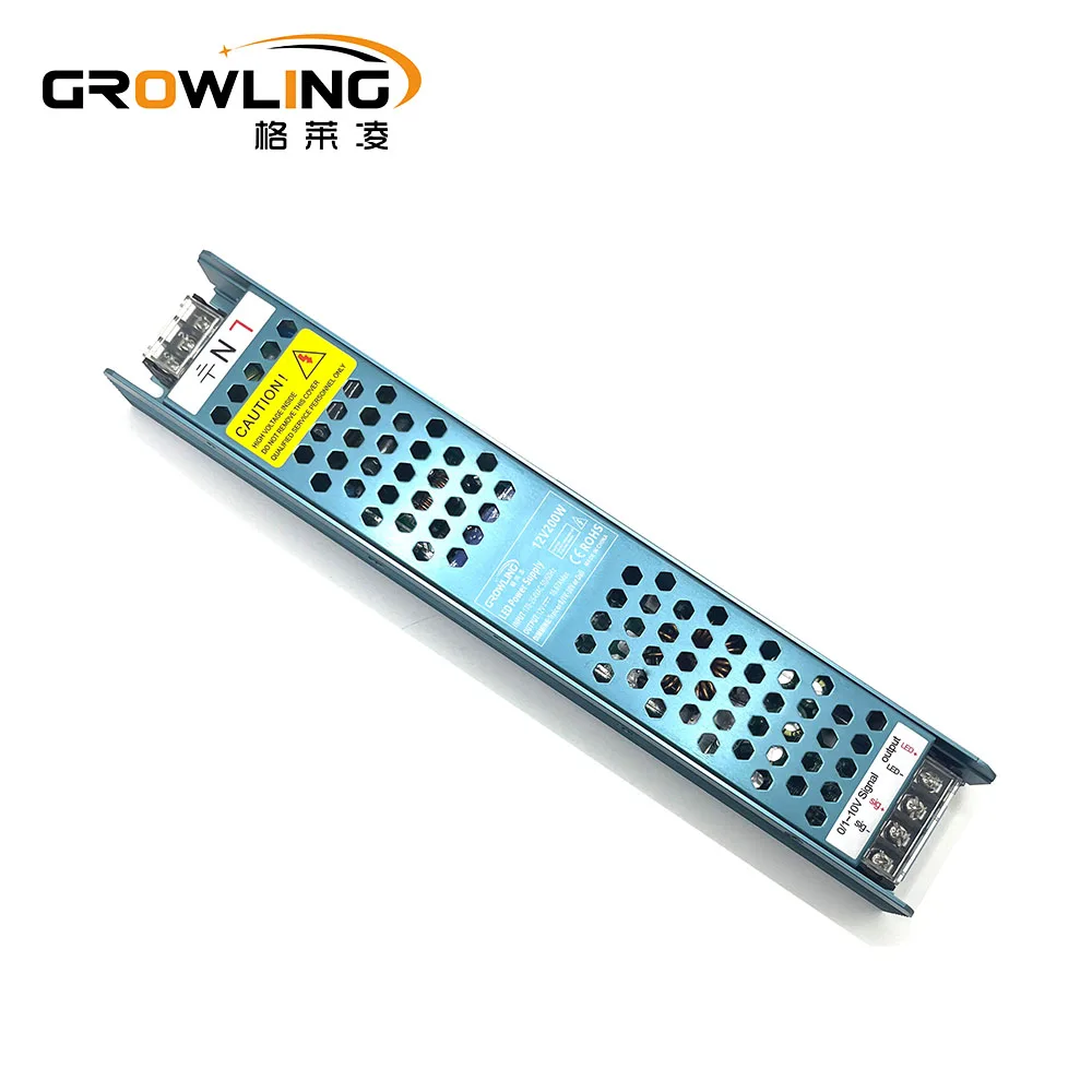 Adjustable indoor dc power supply 0-10v dimming ip20 12v 200w dimmable driver led triac