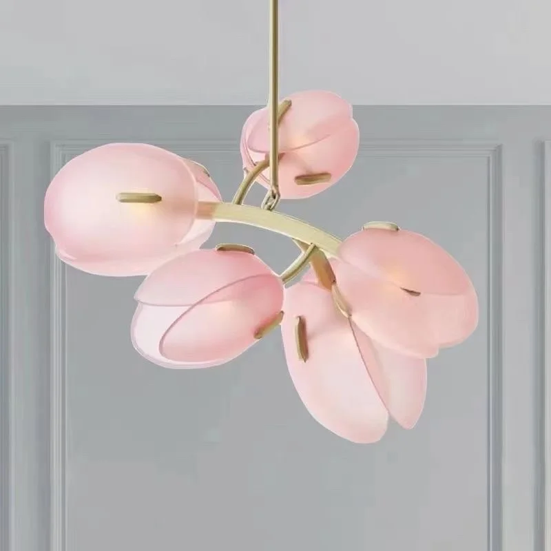 Цветочный бутон Подвесная лампа железная люстра Светодиодный Свет внутреннего освещения