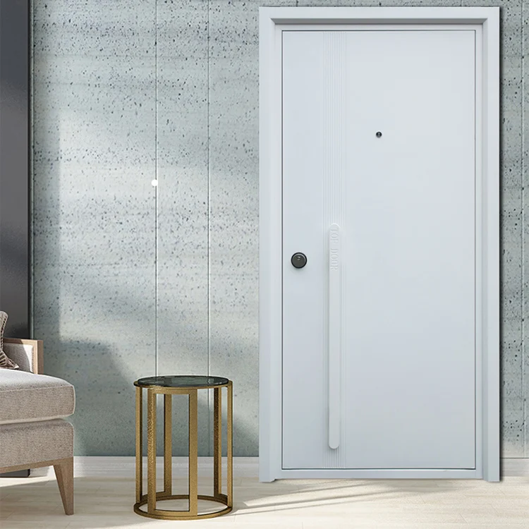 Customized Modern Exterior Metal panel Doors Simple Security Front Entry Steel China Main Door for Home Houses Inside