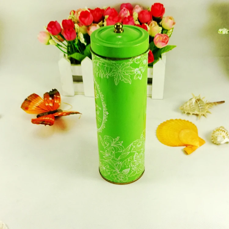 Роскошный круглый металлический гигантский жестяной контейнер для хранения чая, кофе, мяты